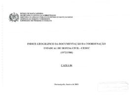 Índice geográfico da documentação da Coordenação Estadual de Defesa Civil (1972/1986)