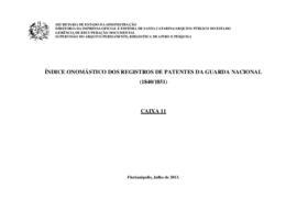 Índice onomástico dos registros de patentes da Guarda Nacional (1840/1851)