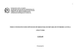 Índice onomástico dos ofícios de Diversos para a Secretaria do Interior e Justiça (1934/1940)